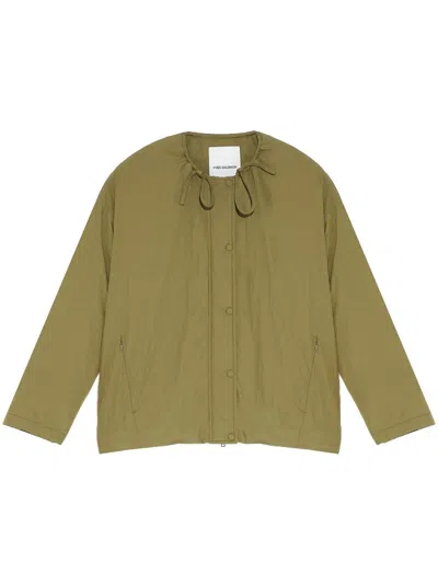 Yves Salomon Drawstring-neck Down Jacket In Green