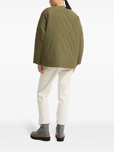 Yves Salomon Drawstring-neck Down Jacket In Green