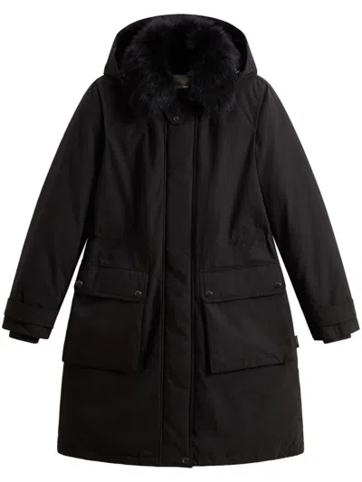 Shop Woolrich Hooded Parka In Black