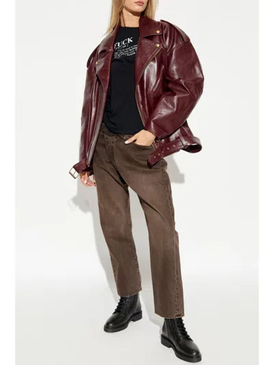 R13 Off-centre Boyfriend Jeans In Brown