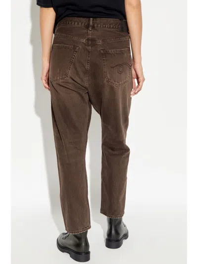 R13 Off-centre Boyfriend Jeans In Brown