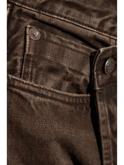 R13 Off-centre Boyfriend Jeans In Brown