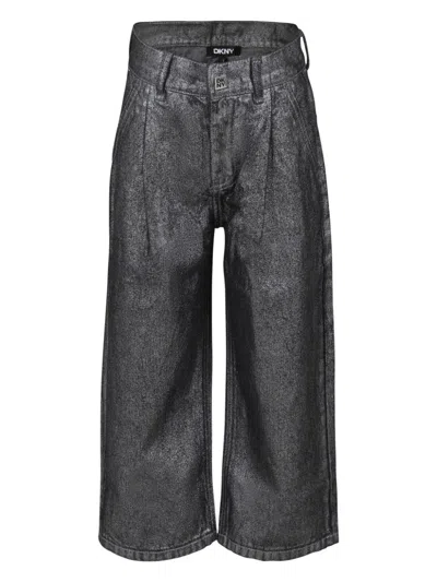 Dkny Wide Leg Jeans In Grey