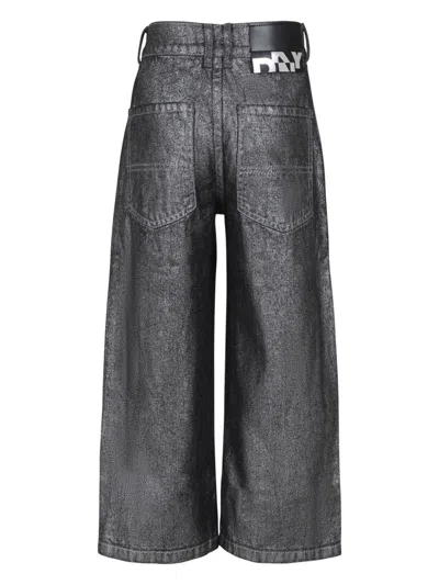 Dkny Wide Leg Jeans In Grey