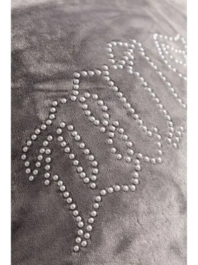 Misbhv Rhinestone-logo Cropped Hoodie In Grey