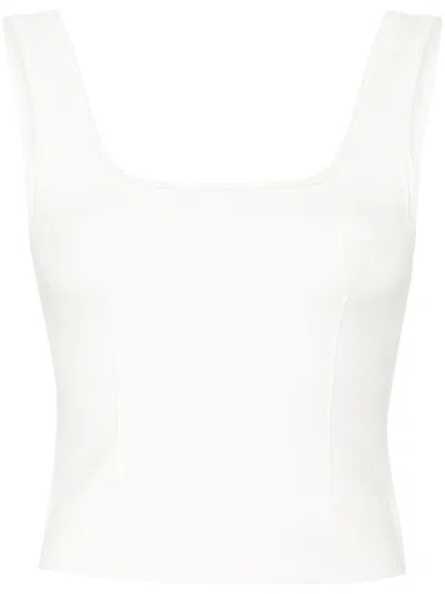 Simkhai Womens Ivory Ramaina Cropped Woven Tank Top In White