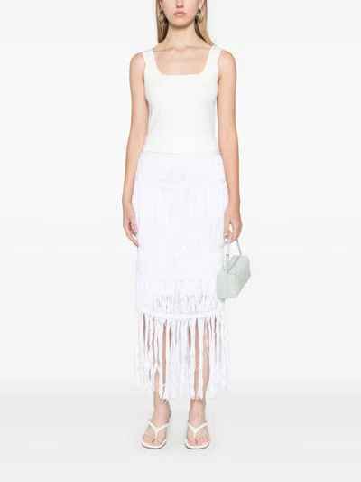Simkhai Womens Ivory Ramaina Cropped Woven Tank Top In White