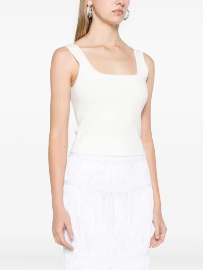 Simkhai Womens Ivory Ramaina Cropped Woven Tank Top In White