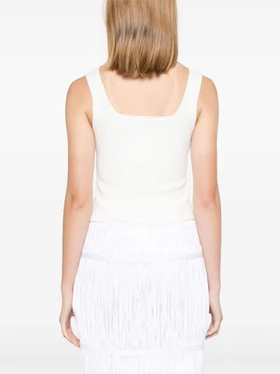 Simkhai Womens Ivory Ramaina Cropped Woven Tank Top In White