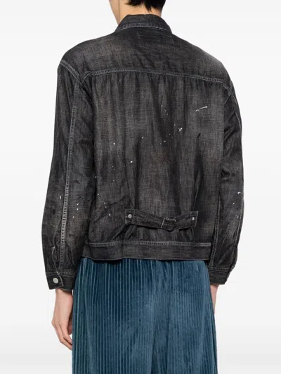 Neighborhood Logo-patch Denim Jacket In Black