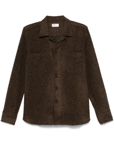 Universal Works Felted-finish Shirt In Brown