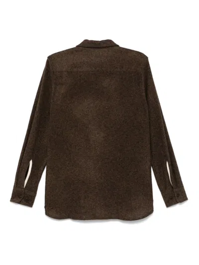 Universal Works Felted-finish Shirt In Brown