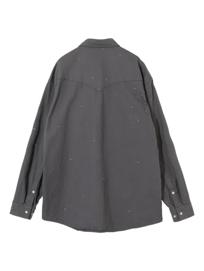 Undercover Cross-print Shirt In Grey