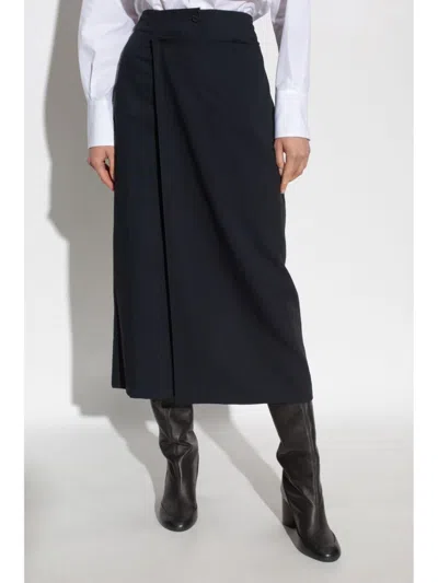 Fabiana Filippi Pleat-detail Midi Skirt In Blue