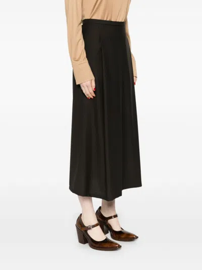 Fabiana Filippi Pleated Midi Skirt In Brown