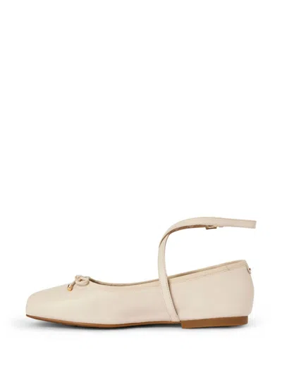 Shop Michael Kors Colette Leather Ballerina Shoes In Neutrals