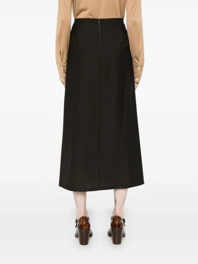 Fabiana Filippi Pleated Midi Skirt In Brown