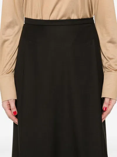 Fabiana Filippi Pleated Midi Skirt In Brown