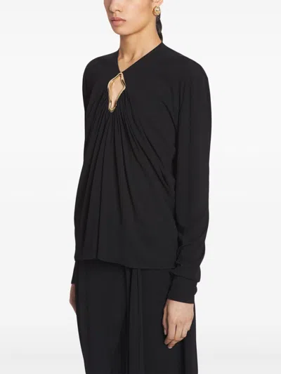 Lanvin Cut-out Blouse In Black