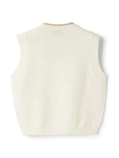 Il Gufo V-neck Knitted Wool Vest In 1012