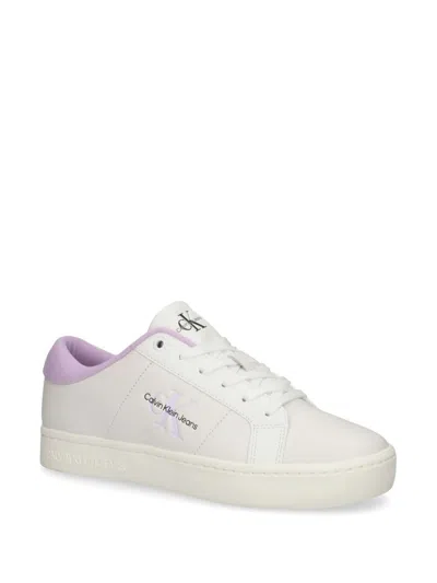 Calvin Klein Jeans Est.1978 Debossed-logo Leather Sneakers In White