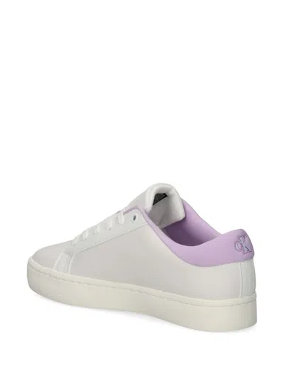 Calvin Klein Jeans Est.1978 Debossed-logo Leather Sneakers In White