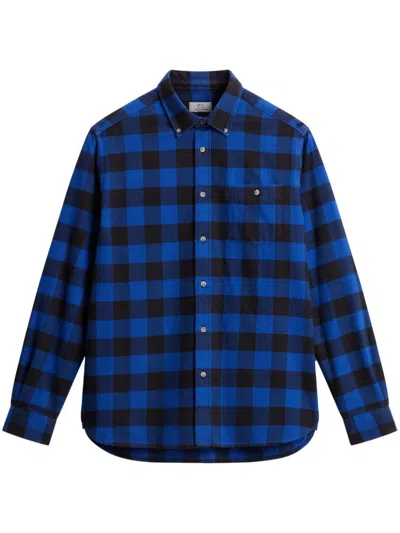 Woolrich Check Pattern Flannel Shirt In Blue