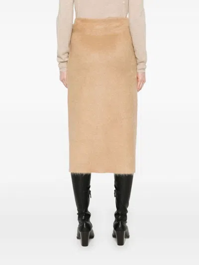 Fabiana Filippi Brushed Midi Skirt In Brown