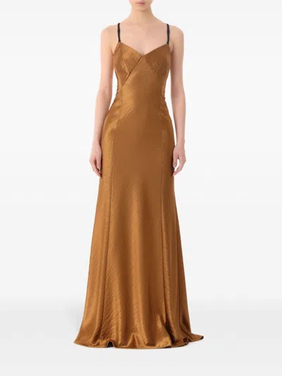 Jason Wu Collection Women's Hammered Satin Backless Gown In Brown