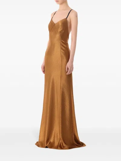 Jason Wu Collection Women's Hammered Satin Backless Gown In Brown