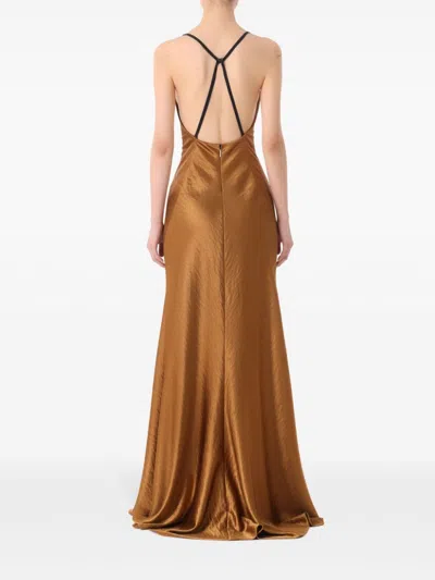 Jason Wu Collection Women's Hammered Satin Backless Gown In Brown