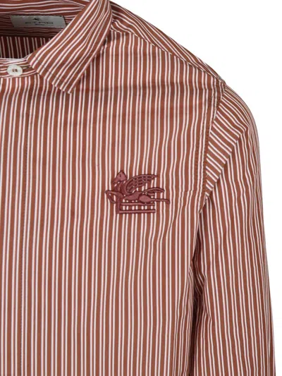 Etro Burgundy Shirt For Boy With Pegaso In Red