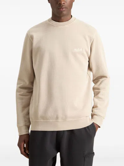 Woolrich Logo-embroidered Sweatshirt In Neutrals
