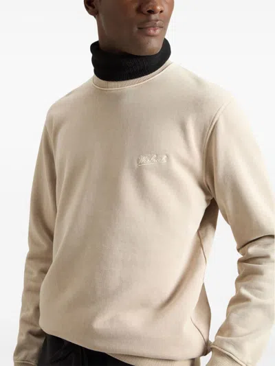 Woolrich Logo-embroidered Sweatshirt In Neutrals