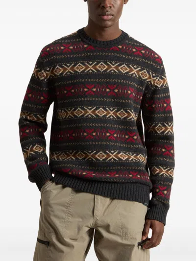 Woolrich Fair Isle Knitted Sweater In Brown