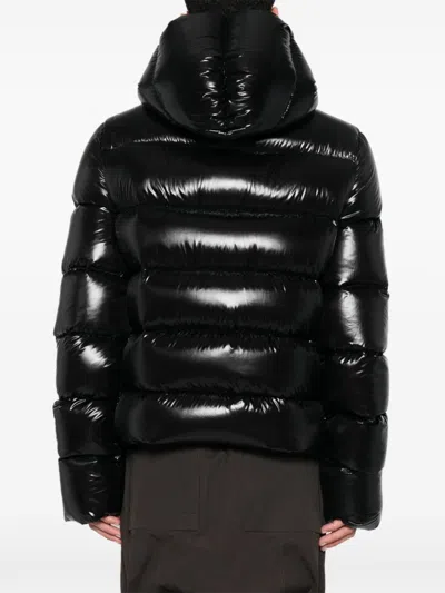 Rick Owens Hooded Down Puffer Jacket In Black