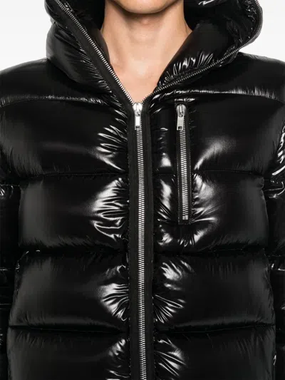 Rick Owens Hooded Down Puffer Jacket In Black