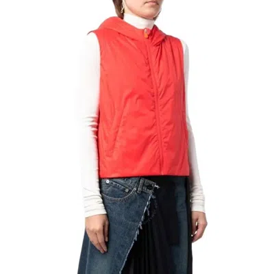 Save The Duck Jack Red Tais Hooded Gilet In Red