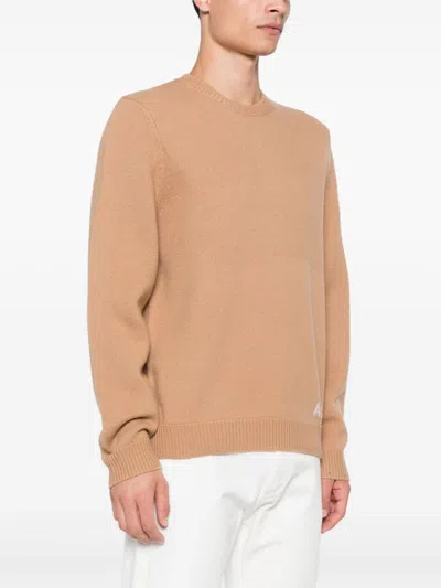 Apc Edward Logo-intarsia Wool Jumper In Neutrals