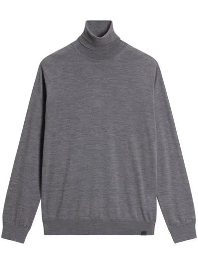 Woolrich Roll-neck Virgin Wool Sweater In Grey
