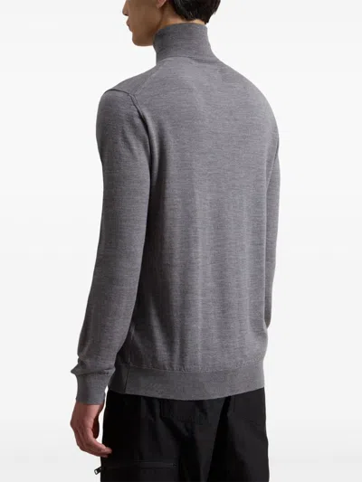 Woolrich Roll-neck Virgin Wool Sweater In Grey