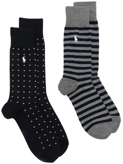 Polo Ralph Lauren Polo Pony-motif Socks (pack Of Two) In Blue