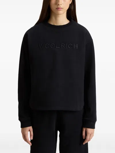 Woolrich 'embroidered Logo Crewneck In Black