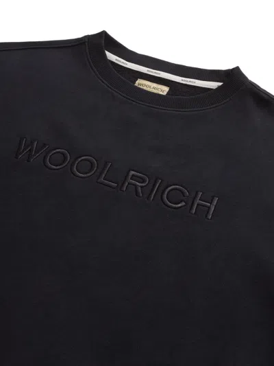 Woolrich 'embroidered Logo Crewneck In Black