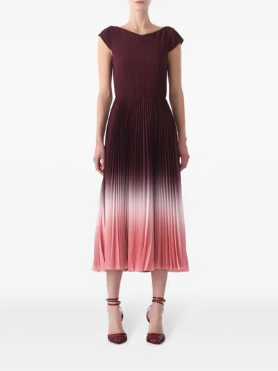 Jason Wu Collection Ombre Pleated Crepe Dress In Red