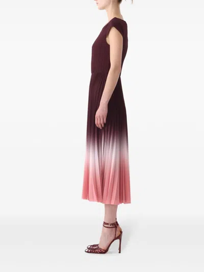 Jason Wu Collection Ombre Pleated Crepe Dress In Red