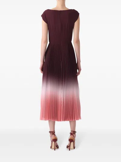 Jason Wu Collection Ombre Pleated Crepe Dress In Red