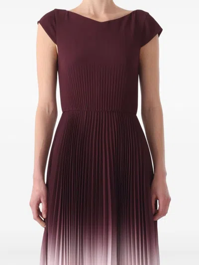Jason Wu Collection Ombre Pleated Crepe Dress In Red