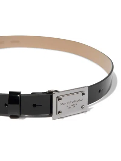 Dolce & Gabbana Logo-engraved Buckle Belt In Black