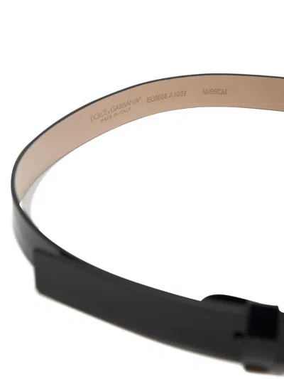 Dolce & Gabbana Logo-engraved Buckle Belt In Black